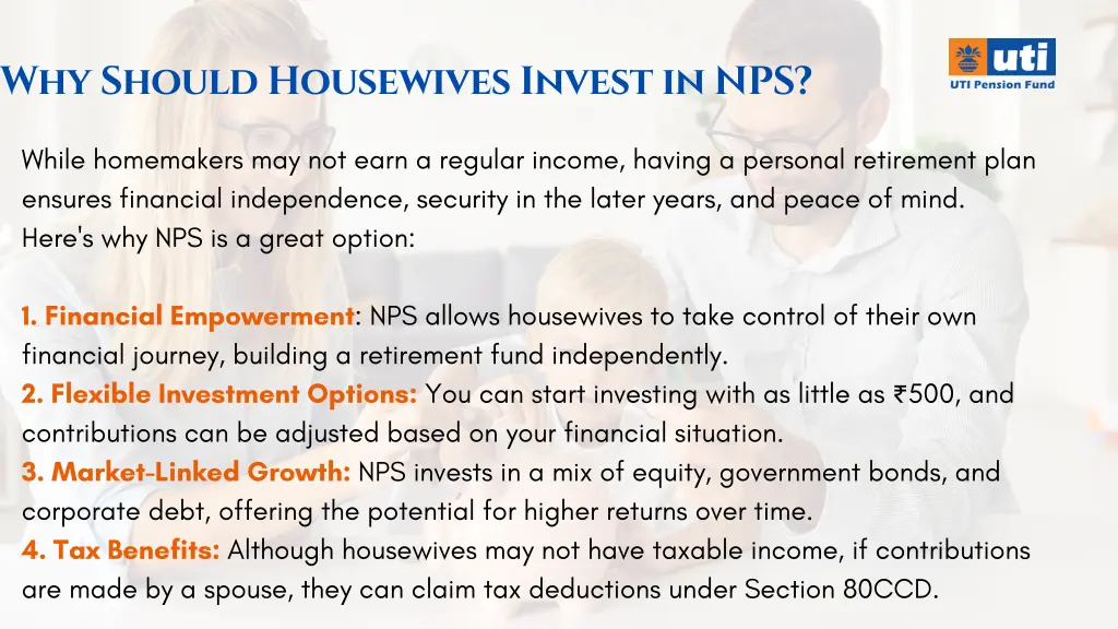 why should housewives invest in nps