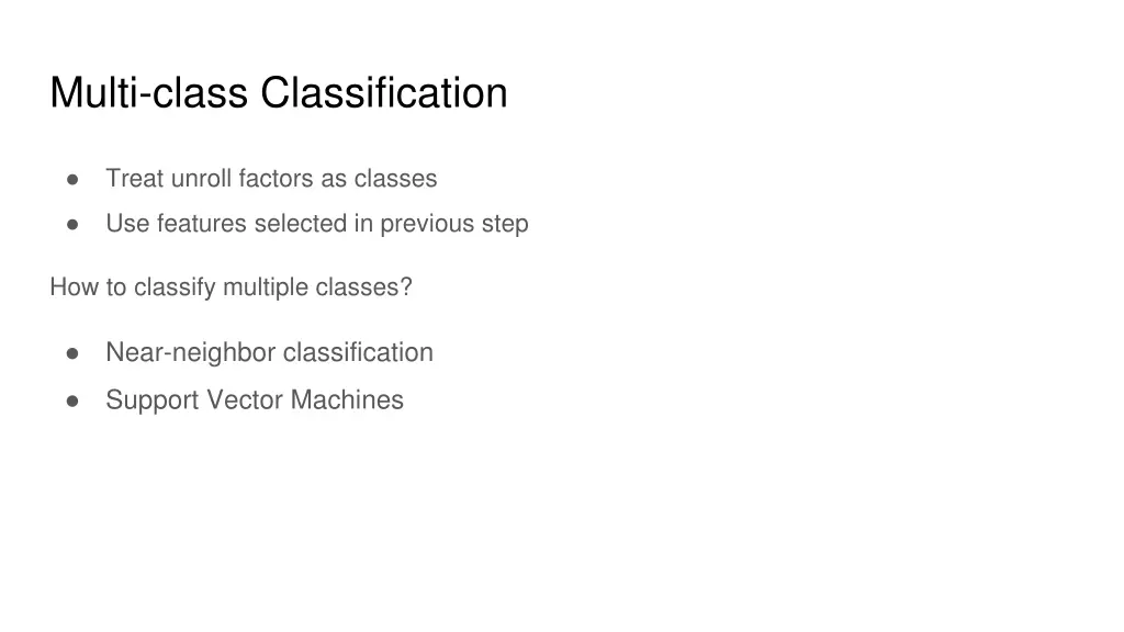 multi class classification