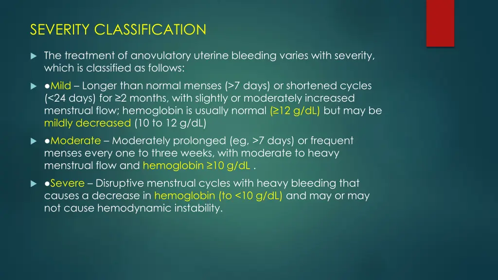 severity classification