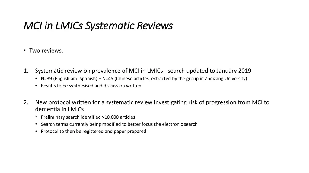mci in lmics systematic reviews mci in lmics