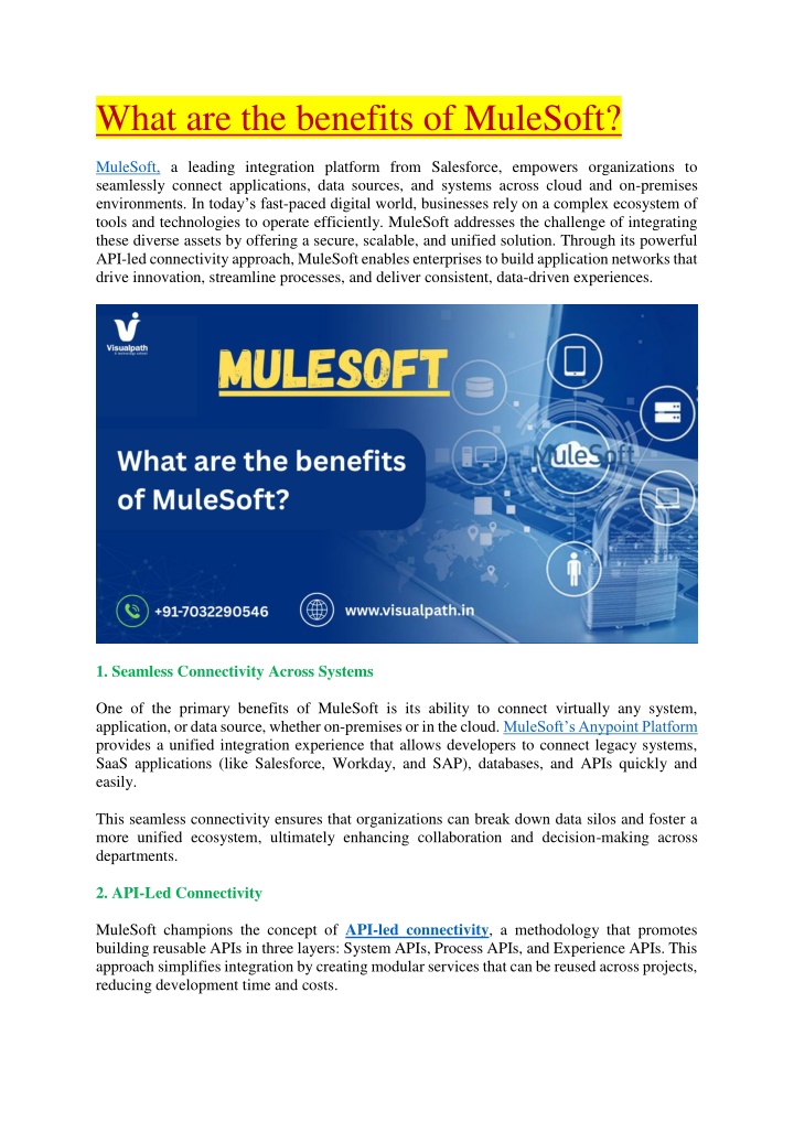 what are the benefits of mulesoft