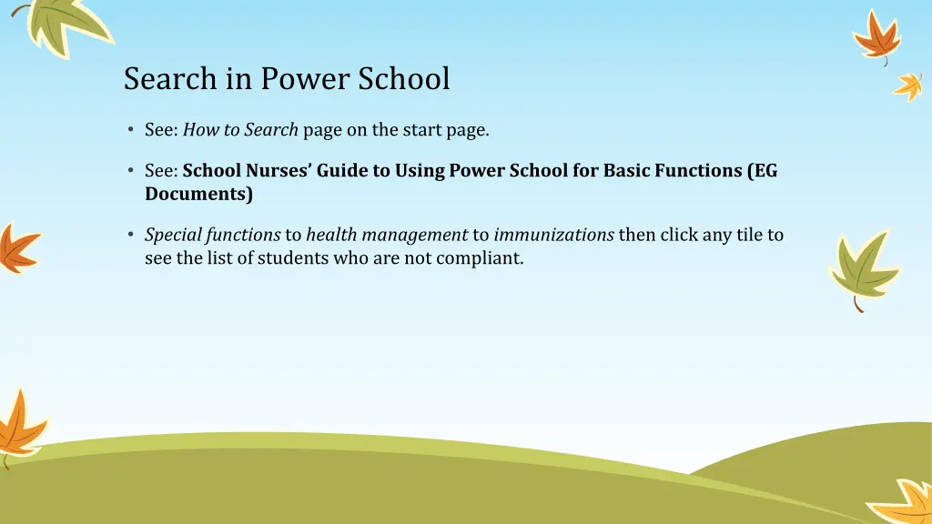 search in power school