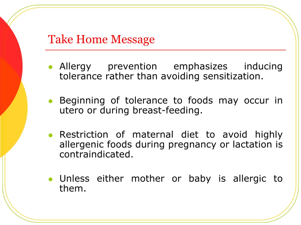 take home message