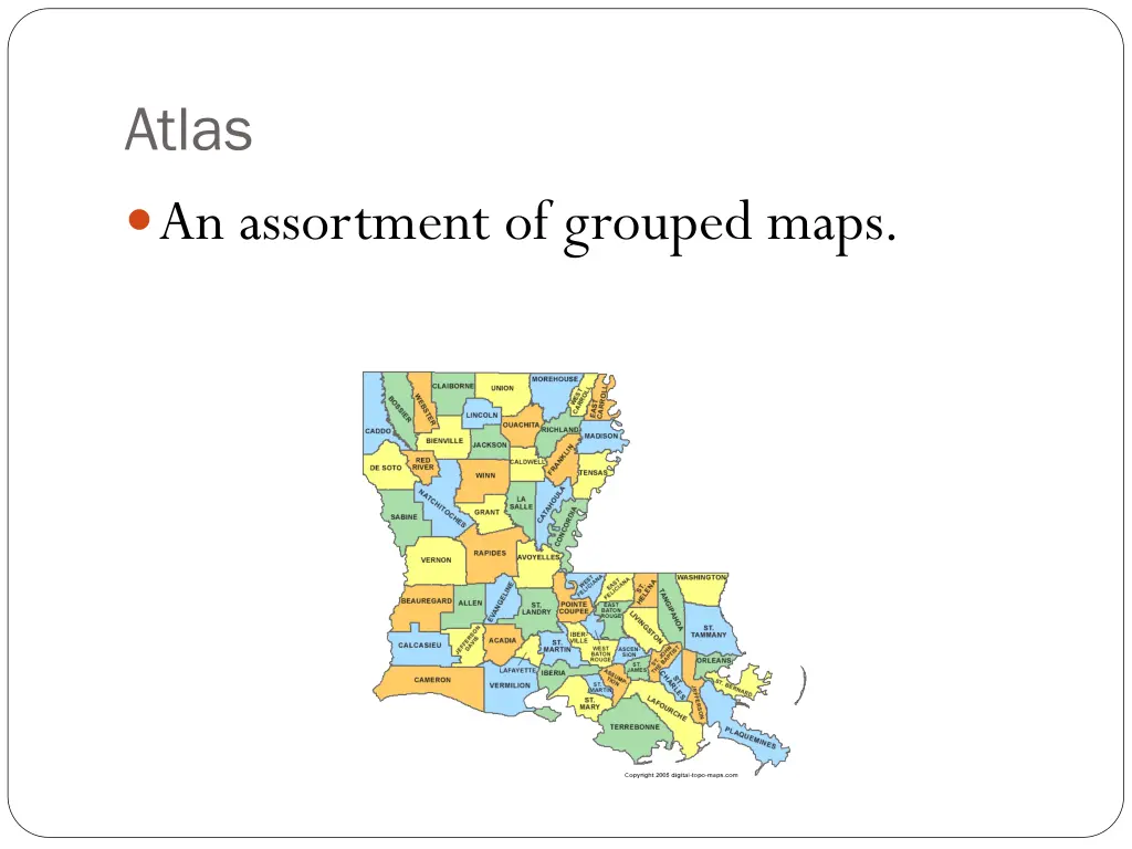 atlas an assortment of grouped maps