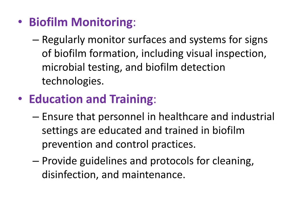 biofilm monitoring regularly monitor surfaces