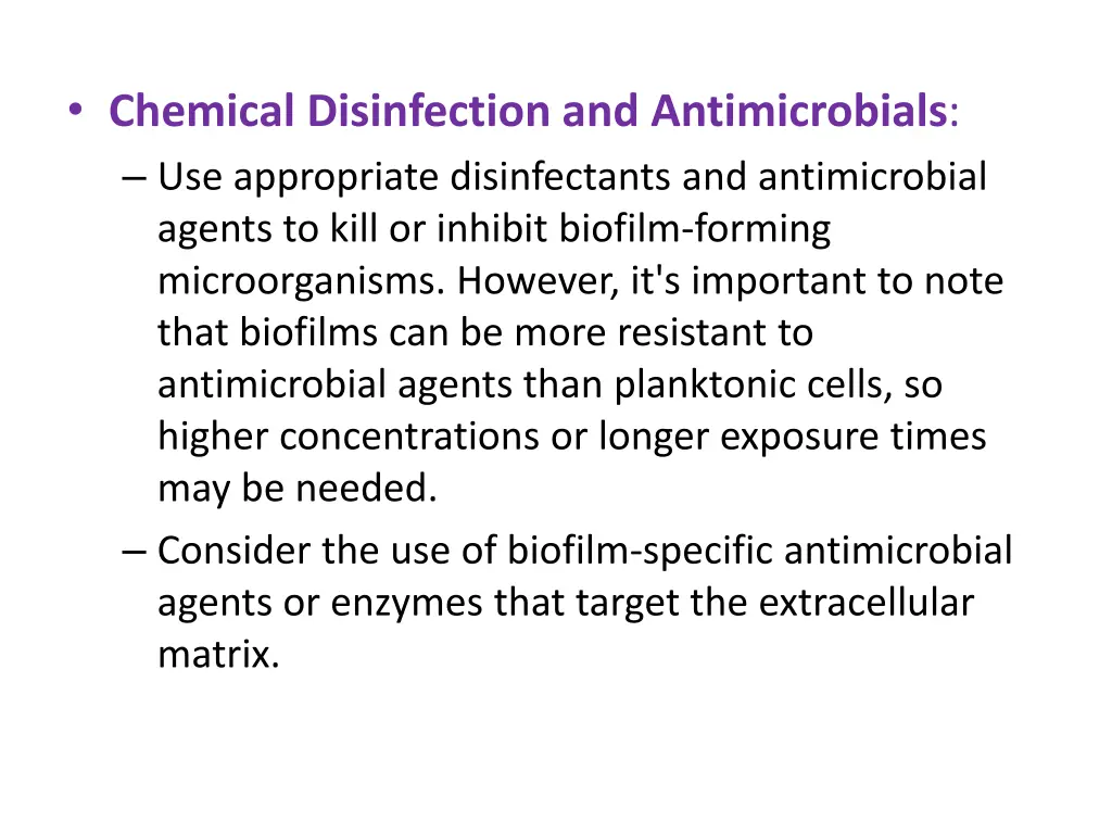 chemical disinfection and antimicrobials