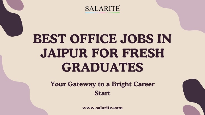 best office jobs in jaipur for fresh graduates