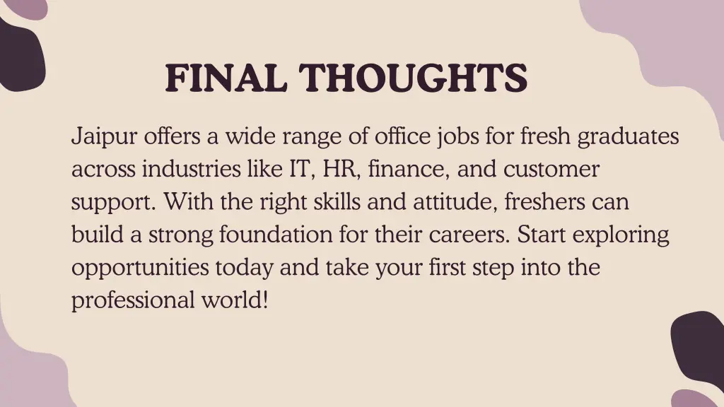 final thoughts