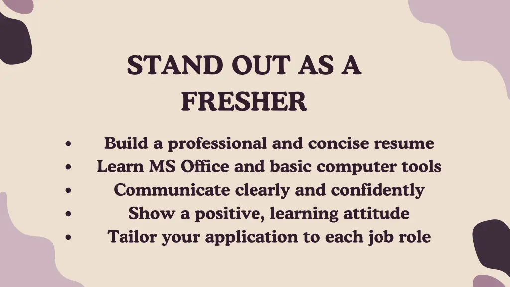 stand out as a fresher