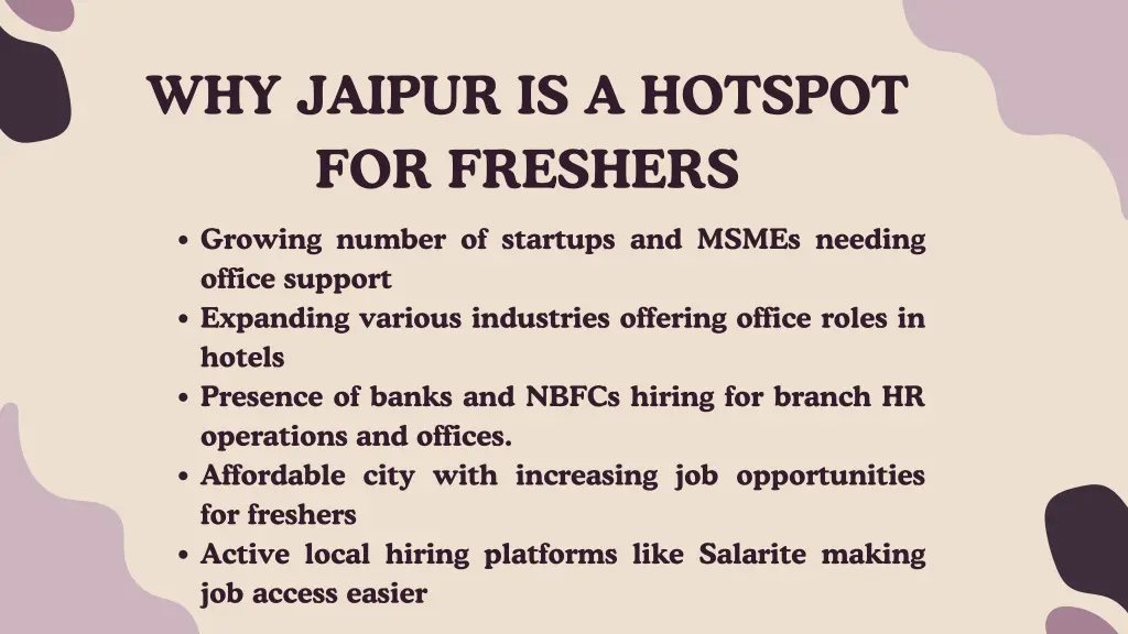 why jaipur is a hotspot for freshers