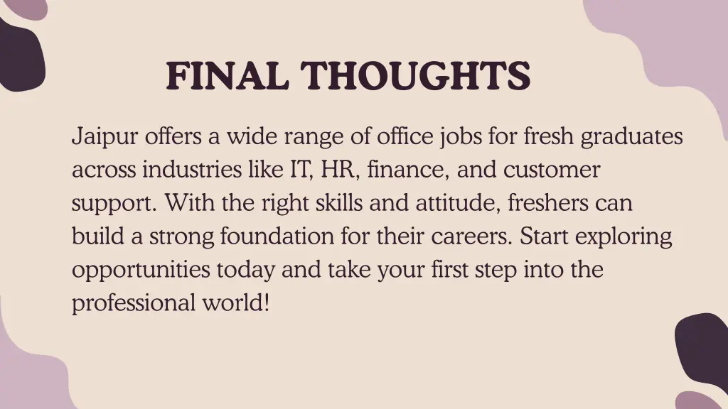final thoughts