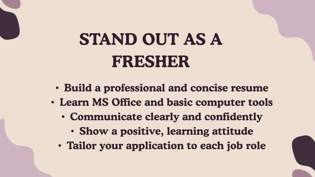 stand out as a fresher