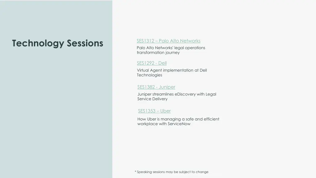 technology sessions