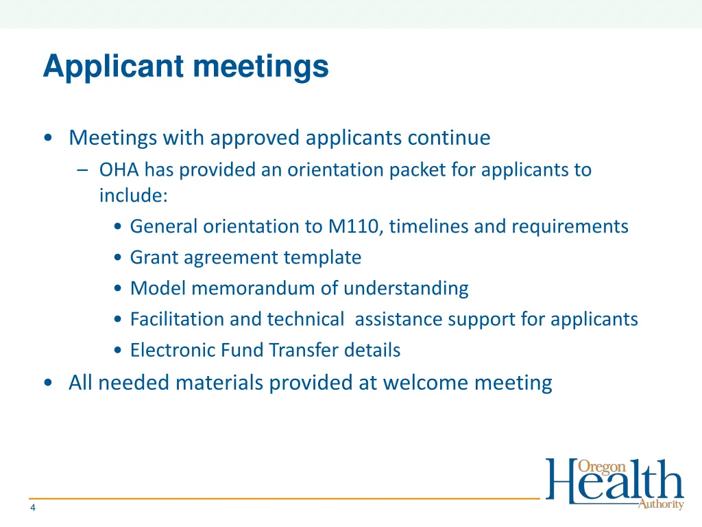 applicant meetings