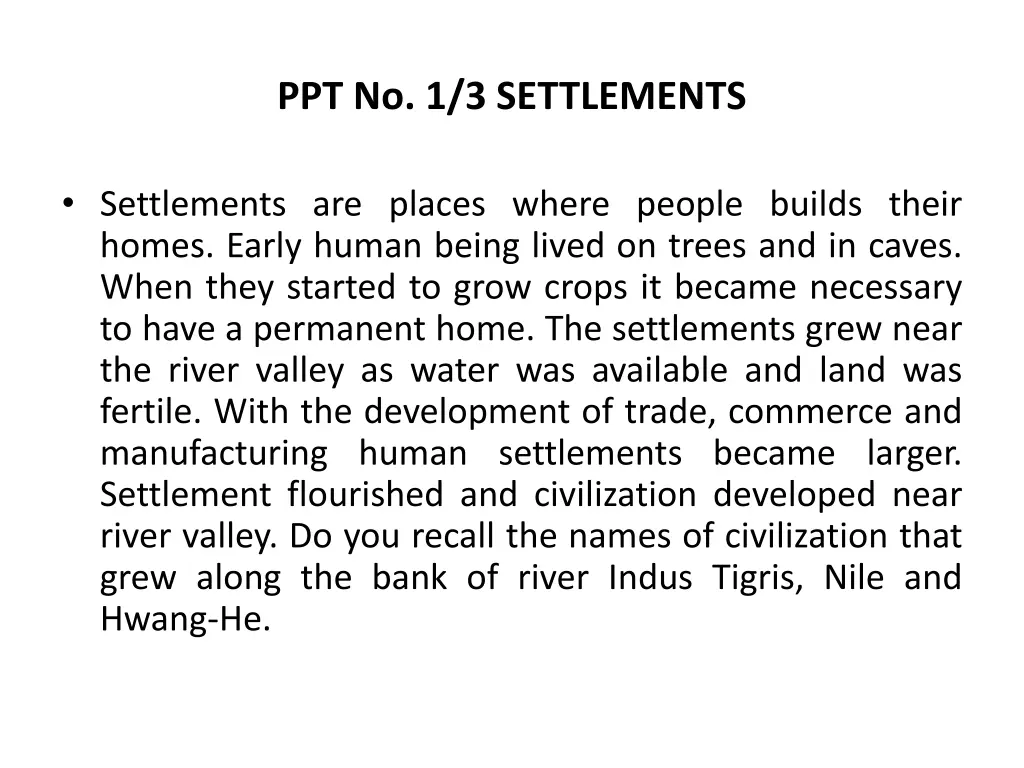 ppt no 1 3 settlements