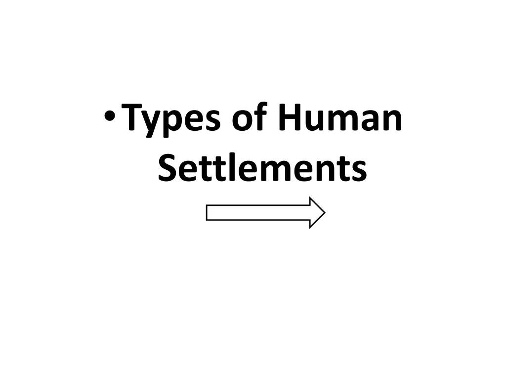 types of human settlements