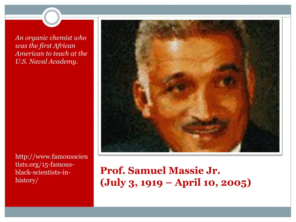 an organic chemist who was the first african