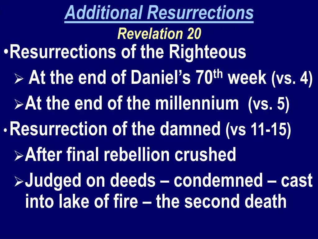 additional resurrections revelation