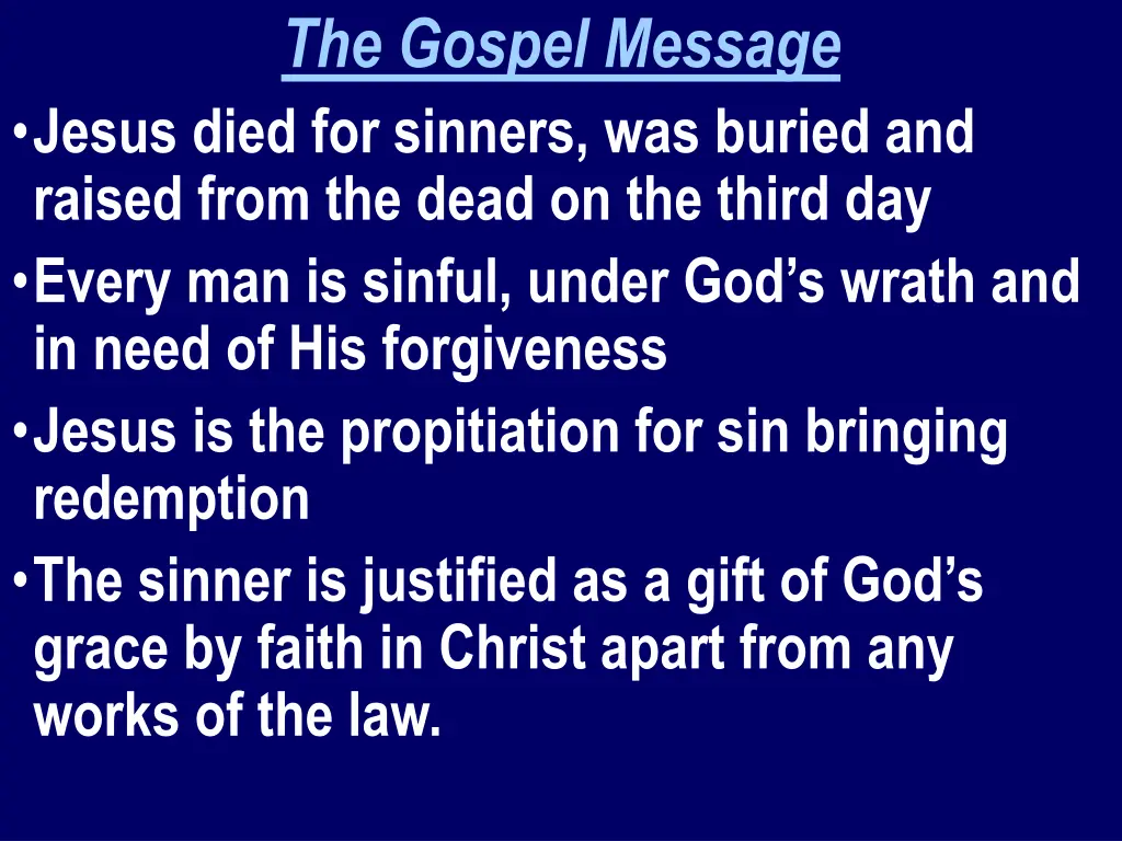 the gospel message jesus died for sinners
