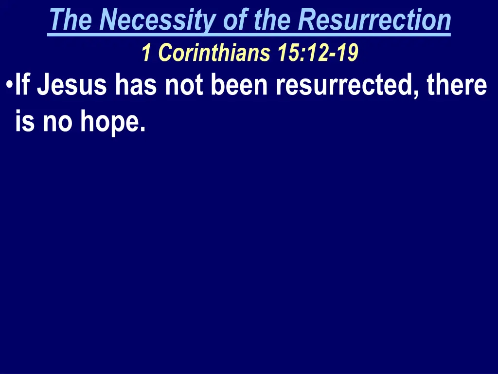 the necessity of the resurrection 1 corinthians