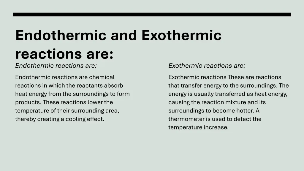 endothermic and exothermic reactions