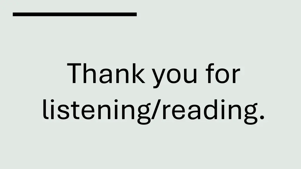 thank you for listening reading