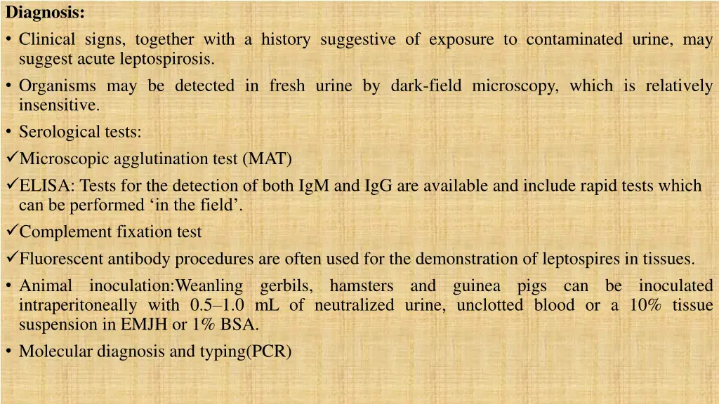 diagnosis clinical signs together with a history