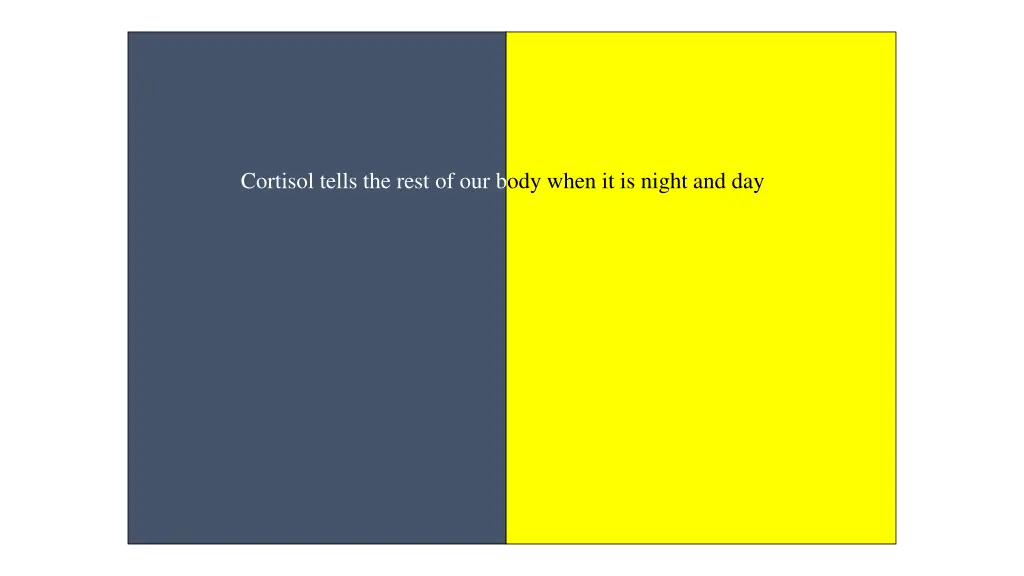 cortisol tells the rest of our body when