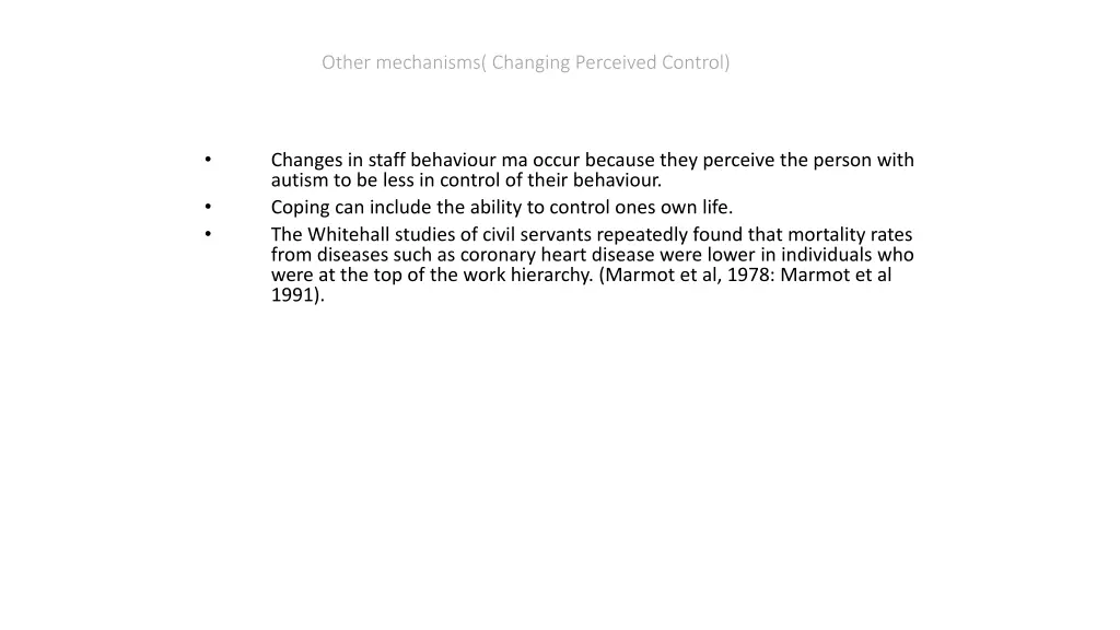 other mechanisms changing perceived control