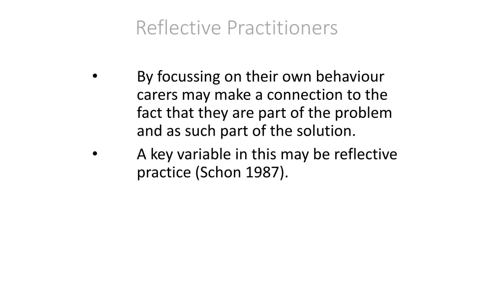 reflective practitioners