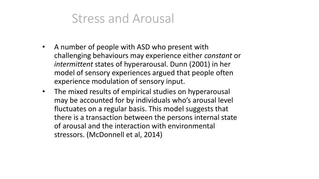 stress and arousal