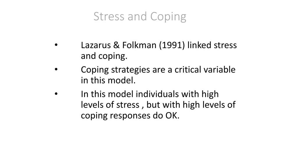 stress and coping