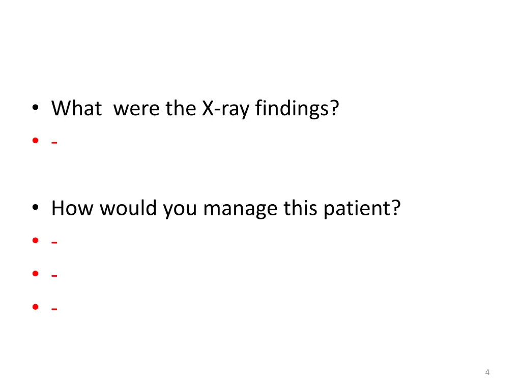 what were the x ray findings