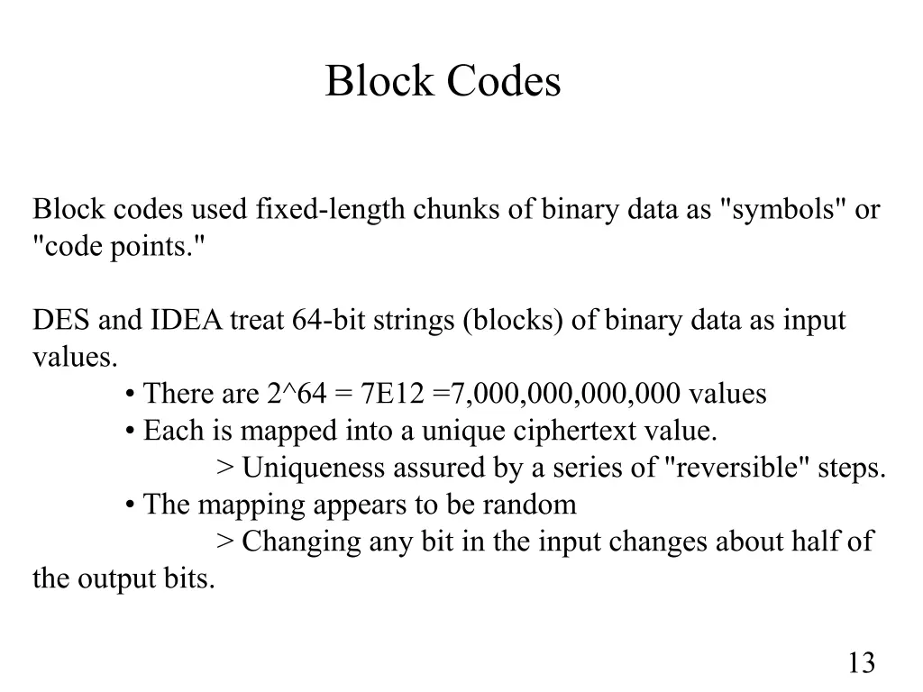 block codes
