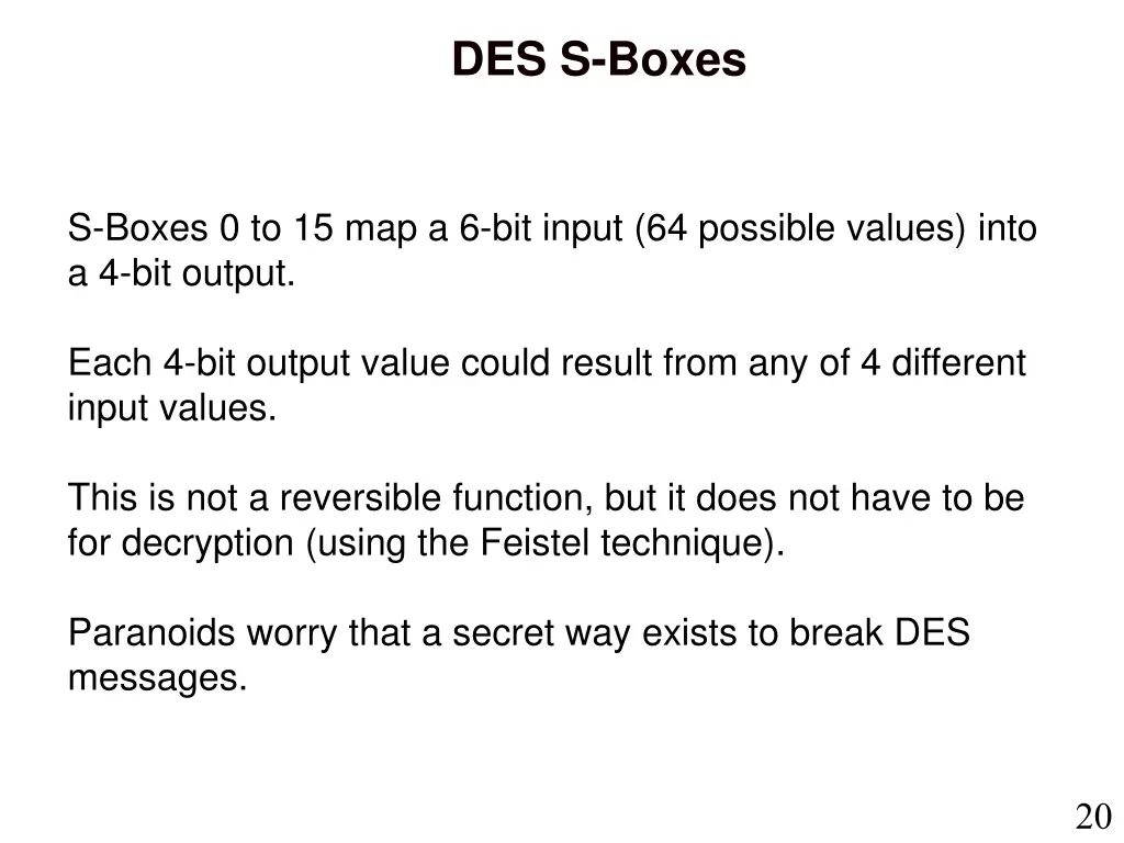 des s boxes