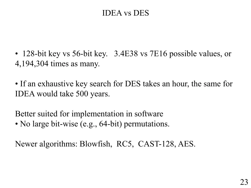idea vs des