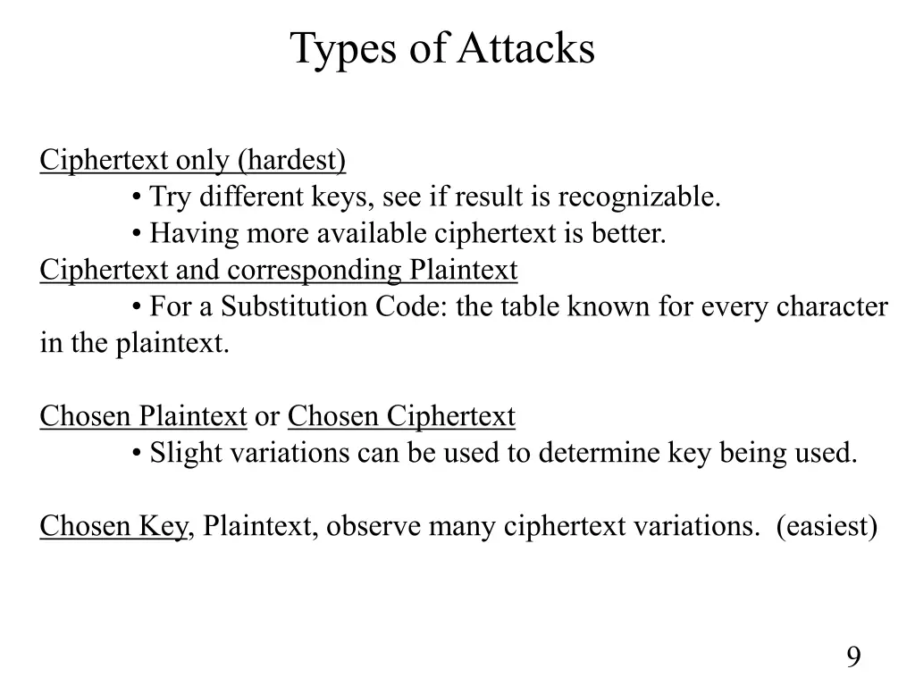types of attacks