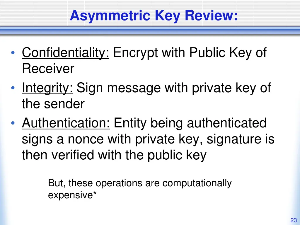 asymmetric key review