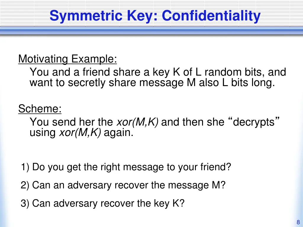 symmetric key confidentiality