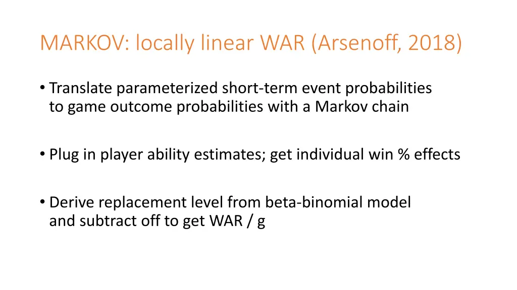 markov locally linear war arsenoff 2018