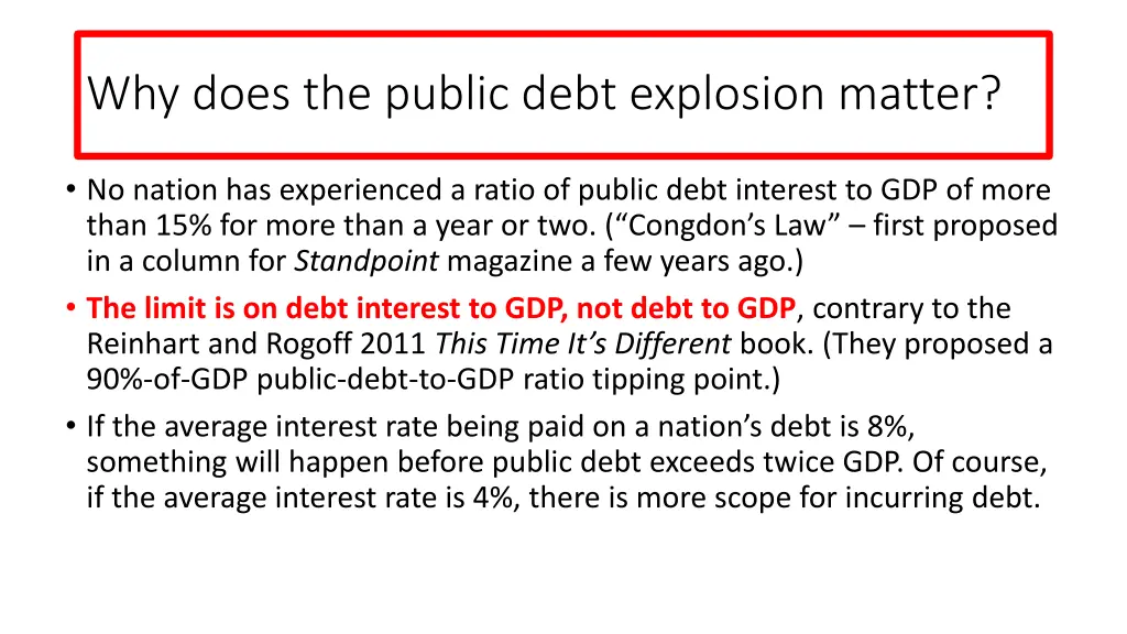 why does the public debt explosion matter