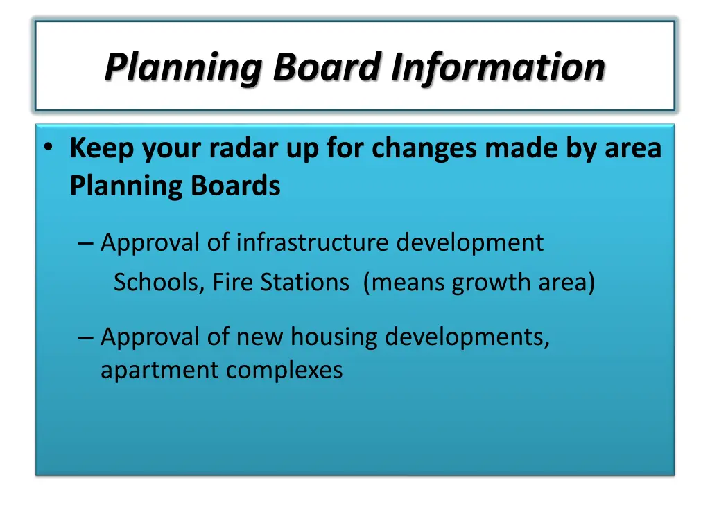 planning board information
