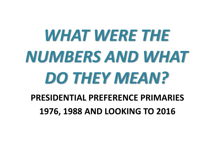 what were the numbers and what do they mean