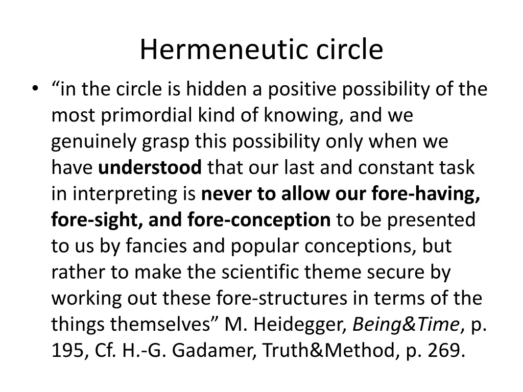 hermeneutic circle in the circle is hidden