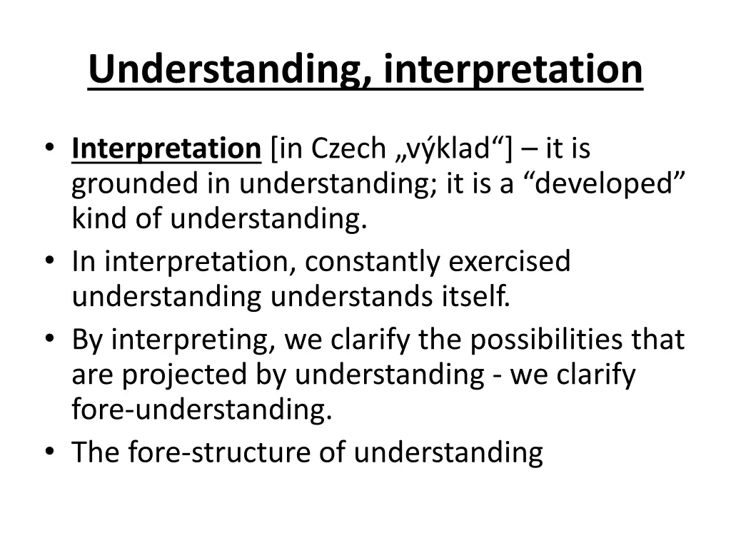 understanding interpretation 1
