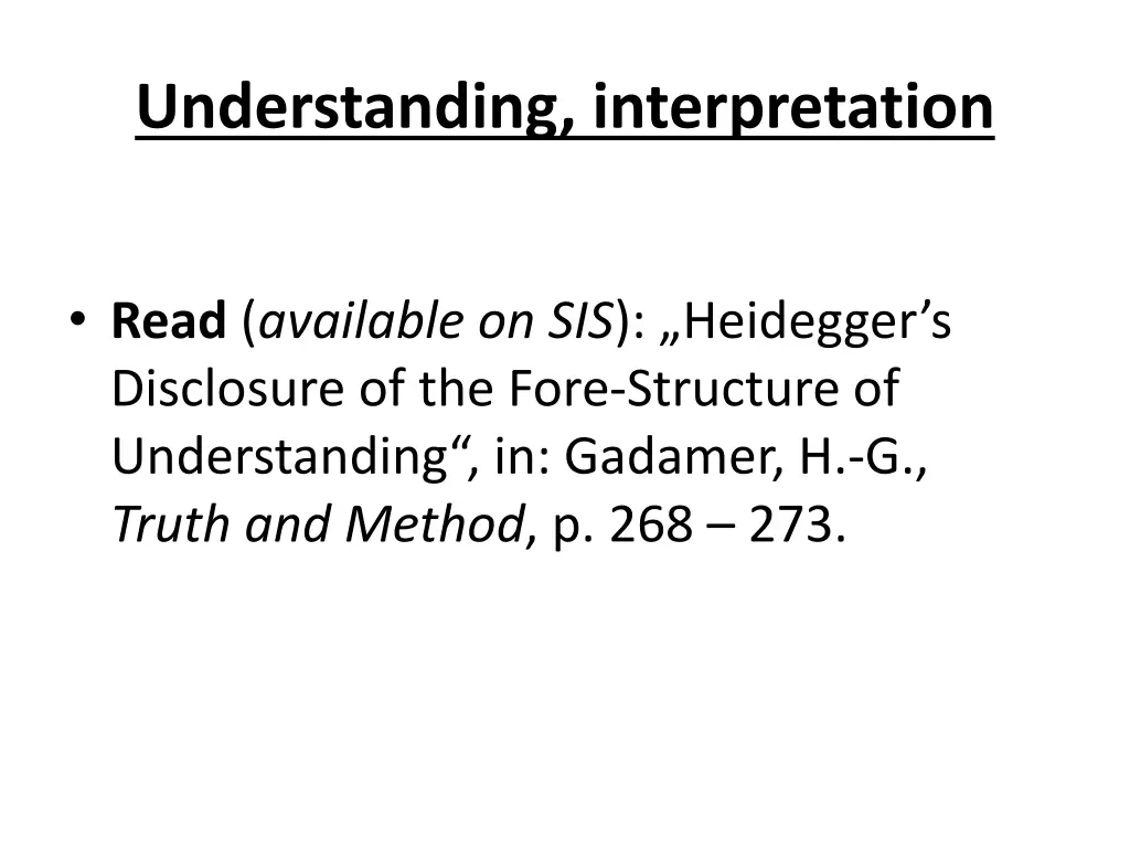 understanding interpretation