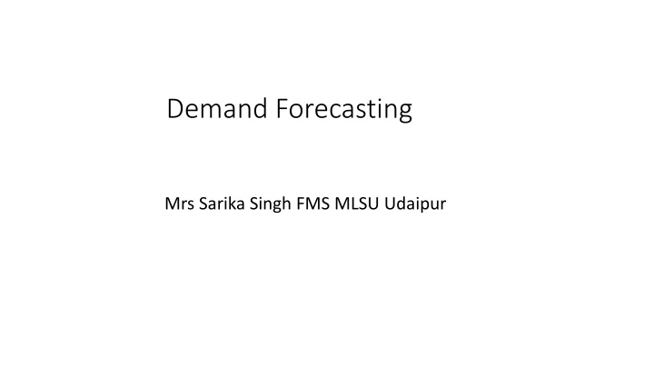 demand forecasting