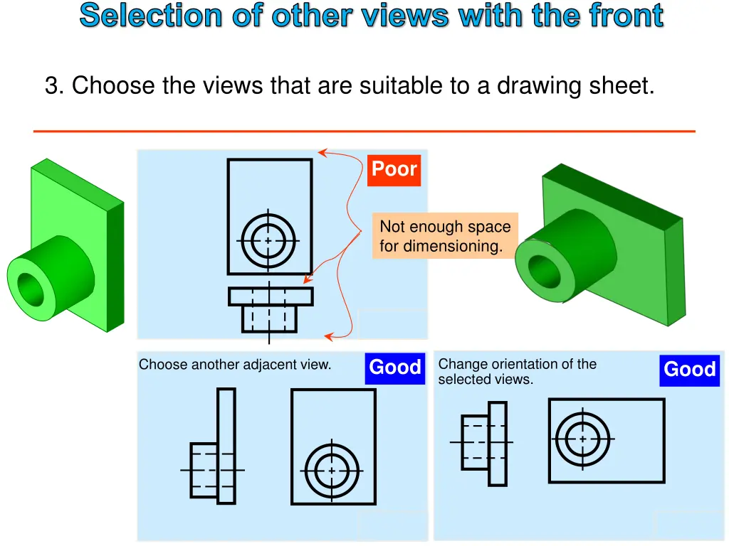 selection of other views with the front
