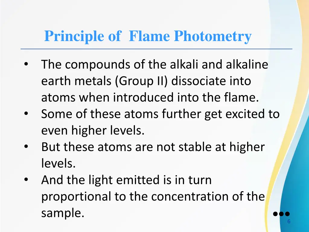 principle of flame photometry