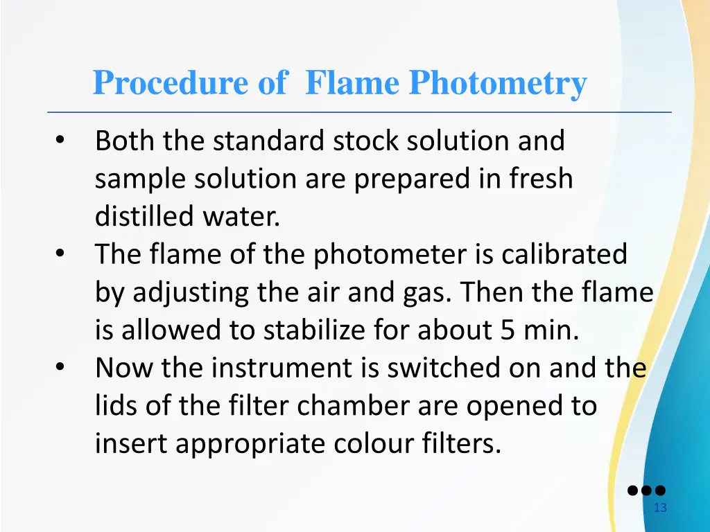 procedure of flame photometry